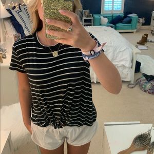 cute black and white cropped top